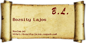 Bozsity Lajos névjegykártya